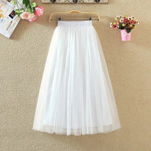 Load image into Gallery viewer, Vintage Tulle Pleated Skirt Women High Waist mellirose