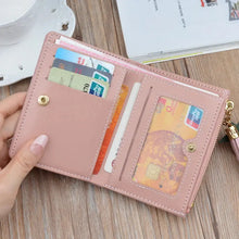Load image into Gallery viewer, Multi-color foldable clutch wallet with zipper closure