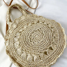 Load image into Gallery viewer, Versatile straw tote bag for beach, travel, and casual use