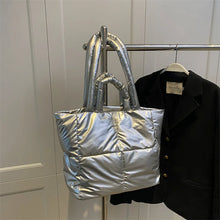 Load image into Gallery viewer, Pointed medium puffer padded tote bag with unique quilted design - MELLIROSE
