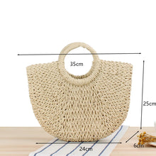 Load image into Gallery viewer, Summer Handmade Moon Straw Bag for Women