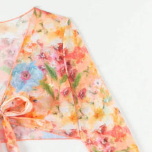 Load image into Gallery viewer, 4-Piece Floral Micro Bikini Set – Thong, Crop Top & Skirt Cover-Up Mellirose