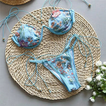 Load image into Gallery viewer, Shiny Flower Embroidered Bikini