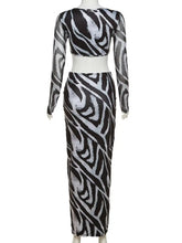 Load image into Gallery viewer, V-Neck Striped Two Piece Set with Ankle-Length Pants