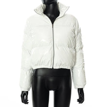 Load image into Gallery viewer, Women's Winter PU Stand Collar Zipper Coat