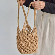 Load image into Gallery viewer, Knitted bucket rope bag with durable handles for women - MELLIROSE