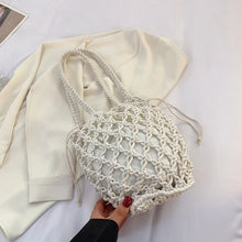 Load image into Gallery viewer, Knitted bucket rope bag with durable handles for women - MELLIROSE