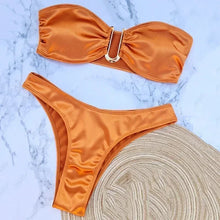 Load image into Gallery viewer, U-Shaped Bandeau Bikini
(Multiple Colors Available)