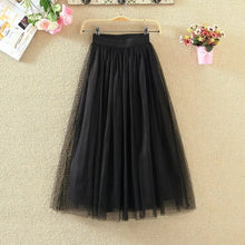 Load image into Gallery viewer, Vintage Tulle Pleated Skirt Women High Waist mellirose