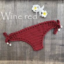 Load image into Gallery viewer, Sexy Bikini Thong Handmade Crochet Swimwear Bottom for Women - Mellirose
