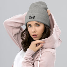Load image into Gallery viewer, Cuffed Black Logo Beanie - MELLIROSE