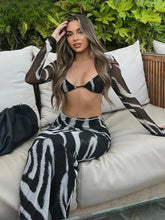 Load image into Gallery viewer, Feelin' Zebra Two Piece Set – V-Neck Striped Design