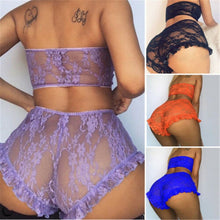 Load image into Gallery viewer, Too Much Lace Lingerie Shorts Set
