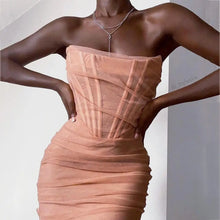 Load image into Gallery viewer, Bone Mesh Bandage Dress - MELLIROSE