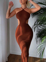 Load image into Gallery viewer, Halter Waistless Dress with Spaghetti Straps - MELLIIROSE