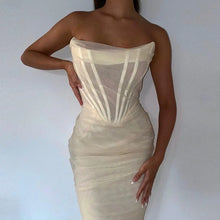 Load image into Gallery viewer, Bone Mesh Bandage Dress - MELLIROSE