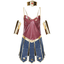Load image into Gallery viewer, Wonder Woman superhero costume for women
Iconic Wonder Woman outfit with accessories
Amazonian princess superhero costume for cosplay
Wonder Woman Halloween costume with belt and headband
Female Wonder Woman superhero costume for themed parties