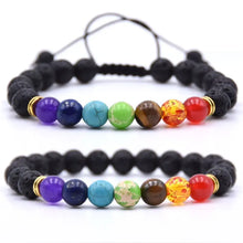 Load image into Gallery viewer, Chakra Charms Lava Rock Bracelets - MELLIROSE