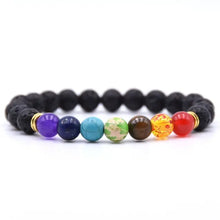 Load image into Gallery viewer, Chakra Charms Lava Rock Bracelets - MELLIROSE