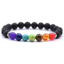 Load image into Gallery viewer, Chakra Charms Lava Rock Bracelets - MELLIROSE