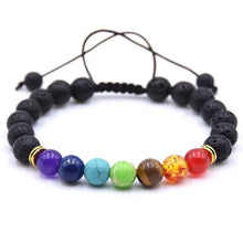Load image into Gallery viewer, Chakra Charms Lava Rock Bracelets - MELLIROSE
