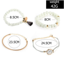 Load image into Gallery viewer, Stone, Beads, & Chains Bracelets Set - MELLIROSE