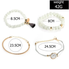 Load image into Gallery viewer, Stone, Beads, & Chains Bracelets Set - MELLIROSE
