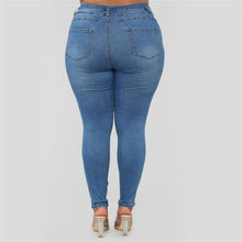 Load image into Gallery viewer, Plus Size High Waist Ripped Jeans - MELLIROSE
