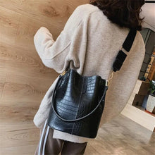 Load image into Gallery viewer, Crocodile Leather Bucket Bag - MELLIROSE