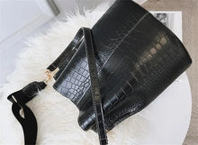 Load image into Gallery viewer, Crocodile Leather Bucket Bag - MELLIROSE