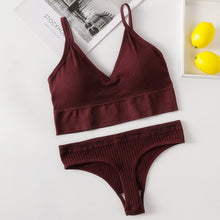 Load image into Gallery viewer, Three-quarter cup push-up bra with matching briefs