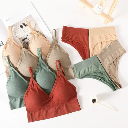 Push-Up Sports Bra & Thong Set for Women - Seamless Active Lingerie - Mellirose