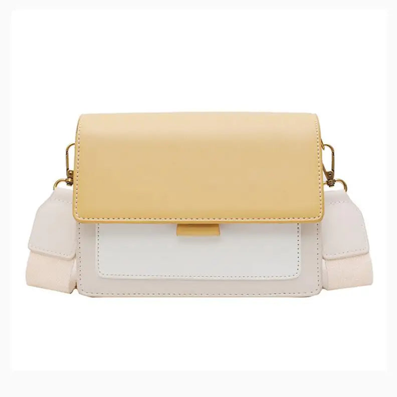 Contrast Color Leather Crossbody Bags for Women