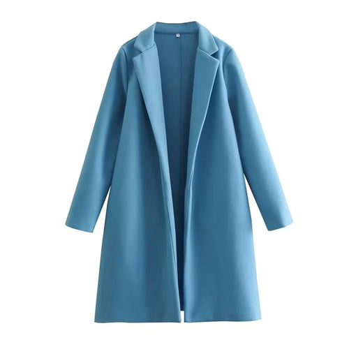 Women's mid-length polo collar coat - MEELIROSE