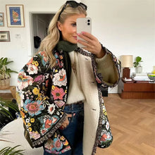 Load image into Gallery viewer, 2023 Fashion Women’s Cotton Jacket with Inspirational Flower Design - MELLIROSE
