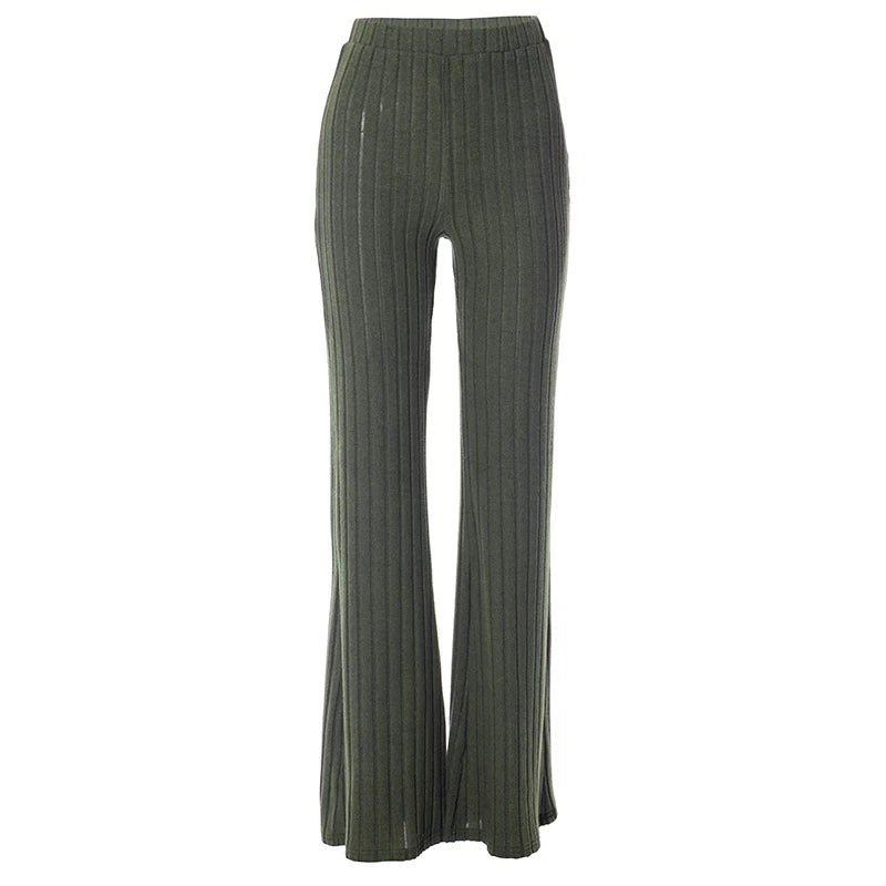 Fall wide-legged knitted pants for women - MELLIROSE