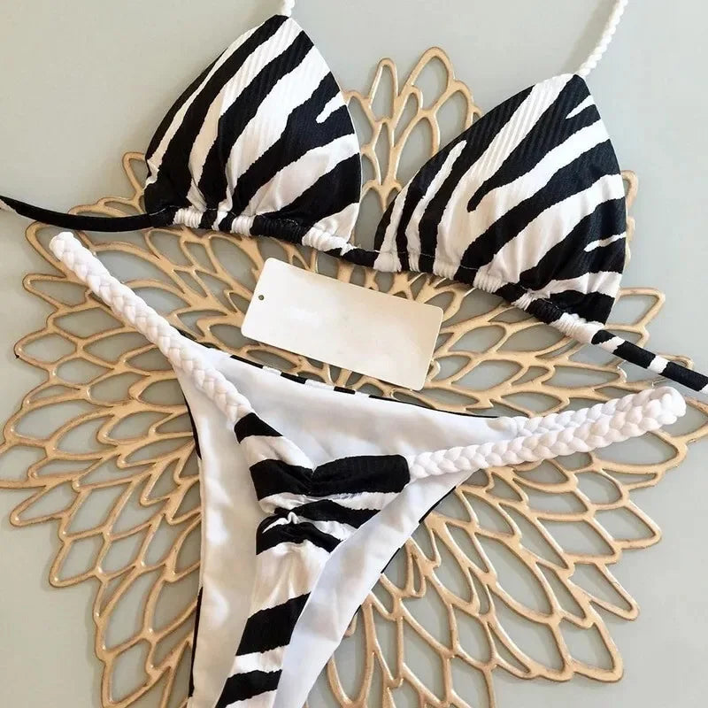 Wild Graze Ribbed Padded Wire-Free Bikini Set