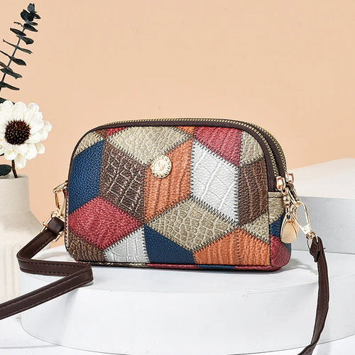 Vintage Mazed Crossbody Bag with intricate design and adjustable strap - MELLIRSE