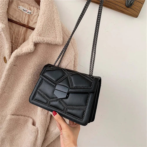 Rivet Chain Small Crossbody Bag for Women in luxury design - MELLIROSE