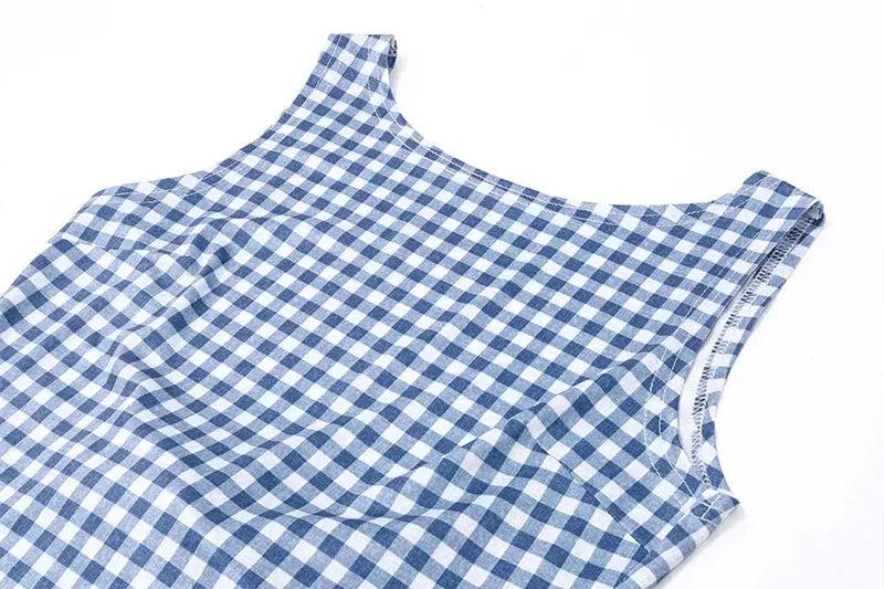 Plaid Bow Backless Crop Top Mellirose