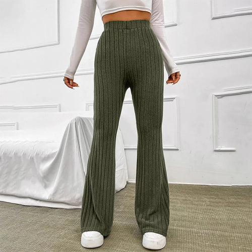 Fall wide-legged knitted pants for women - MELLIROSE