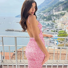 Load image into Gallery viewer, Floral Suspender Backless Summer Dress
