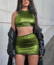 Load image into Gallery viewer, Reflection Mini Skirt &amp; Top Two Piece Set
