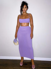 Load image into Gallery viewer, High Waist Maxi Skirt and Halter Top Two Piece Set
