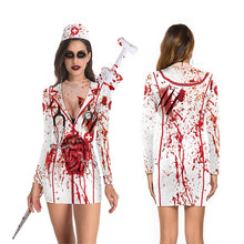 Load image into Gallery viewer, Horror Bloody Nurse Skull Costume

