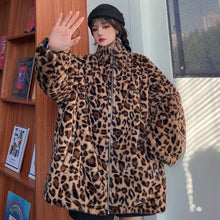 Load image into Gallery viewer, Leopard Print Thick Lining Reversible Coat
