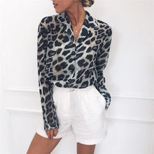 Load image into Gallery viewer, Casual Loose Leopard Print Blouse - MELLIROSE
