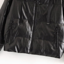 Load image into Gallery viewer, Faux Leather Padded Coat - MELLIROSE
