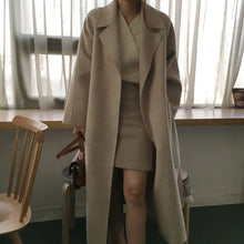 Load image into Gallery viewer, Long Wool Coat With Belt - MELLIROSE
